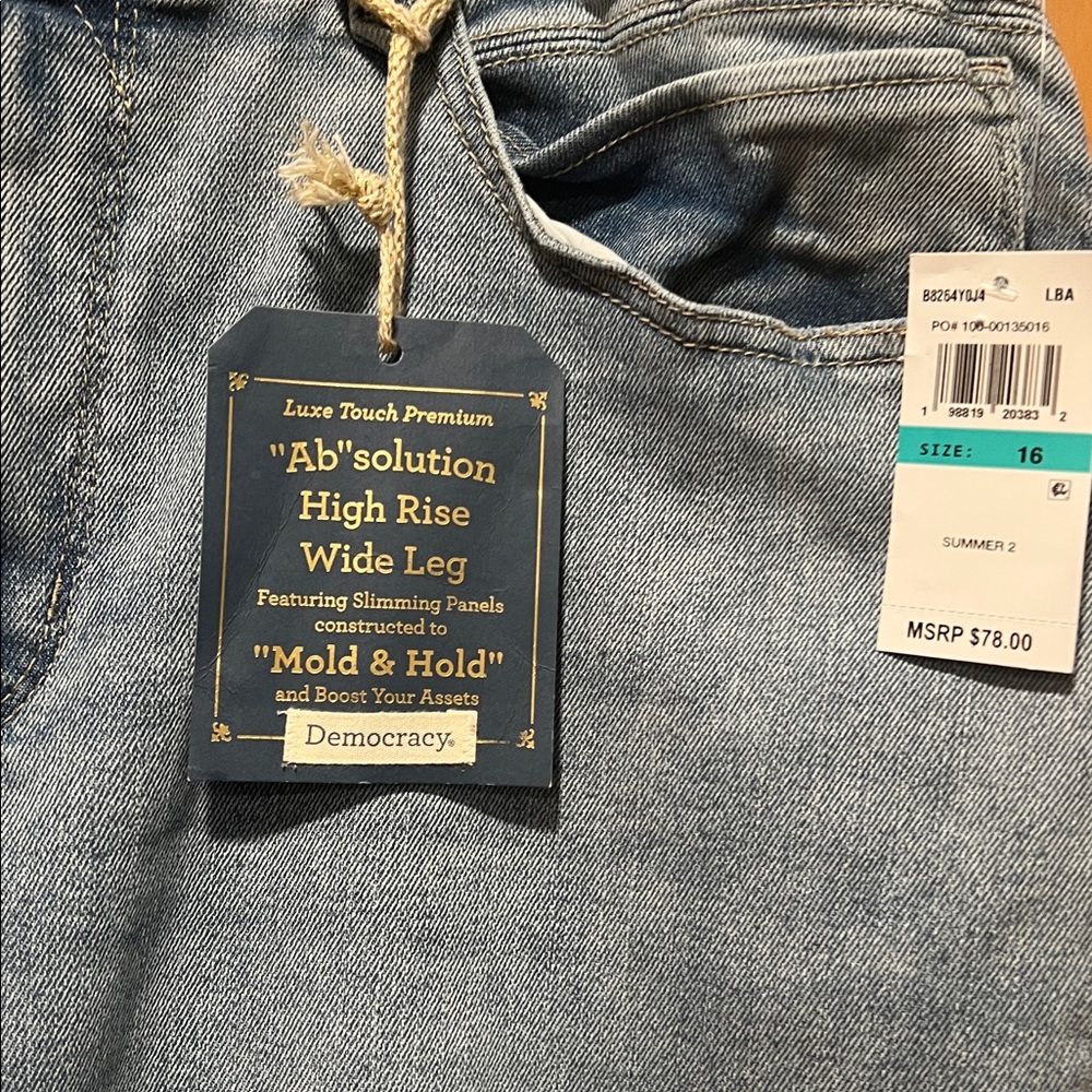 Democracy High Rise Wide Leg Jeans - Classic Blue - Picture 2 of 4